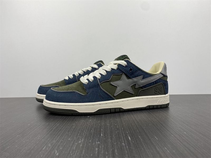 A Bathing Ape Bape SK8 Sta Army Green Dark Blue