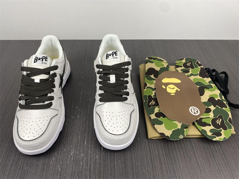 A Bathing Ape Bape SK8 Sta White Silver