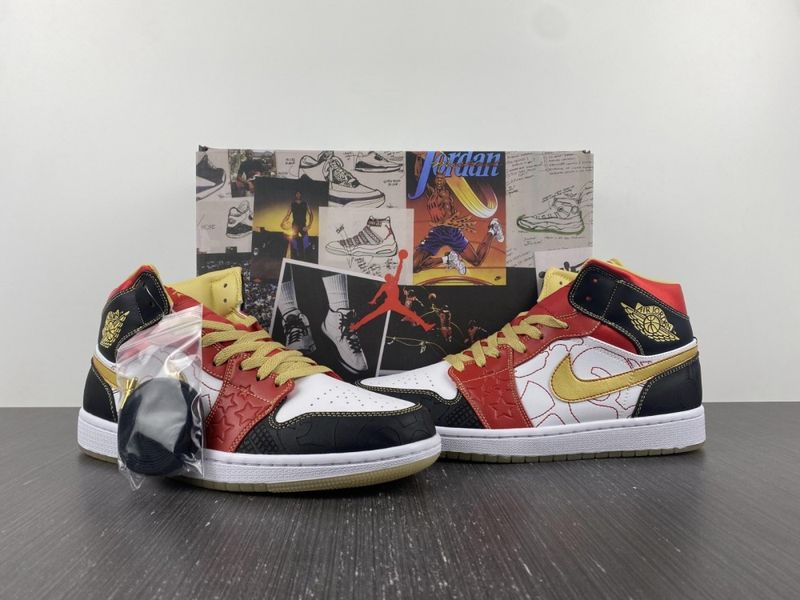 Air Jordan 1 Mid XQ White Black Sport Red  DV0576-176