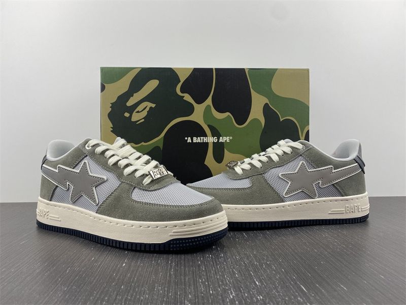 A Bathing Ape Bape SK8 Sta Green Grey